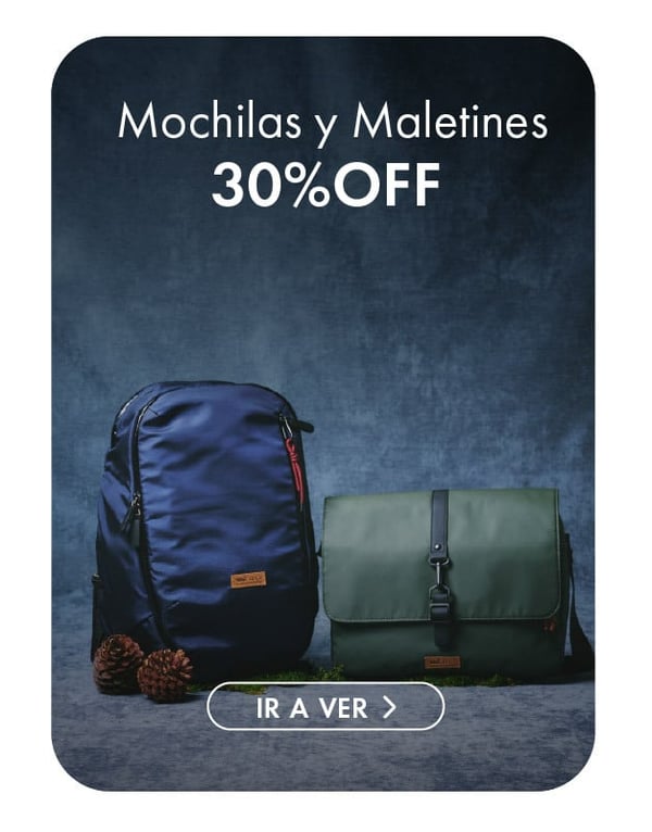 mochilas y maletines 30% off